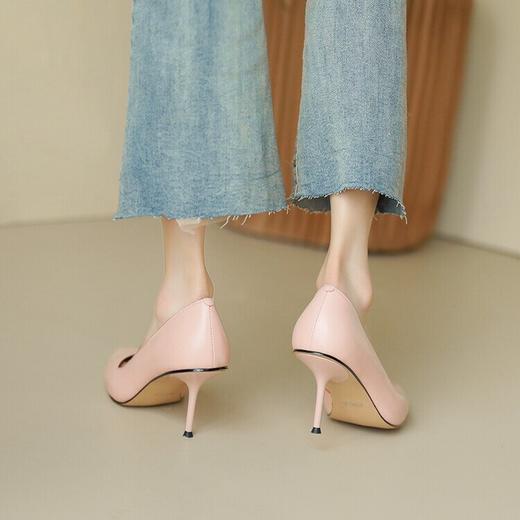 【预售5天】春秋季新款单鞋尖头细跟性感一脚蹬浅口职业高跟鞋百搭时尚单鞋MGCJ&8257A 商品图2
