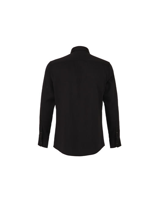 callisto黑色桑蚕丝混纺长袖衬衫 商品图1