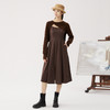 谜底两件套连衣裙2024秋新品复古风吊带中长裙+毛衣罩衫243ML1057 商品缩略图0