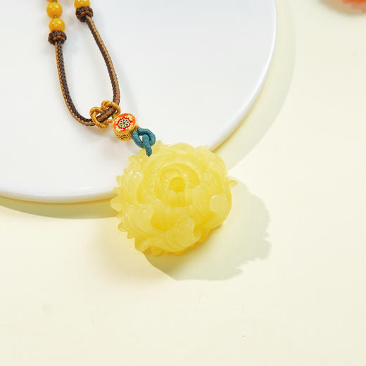 蜜蜡牡丹花吊坠约40*35mm 商品图0