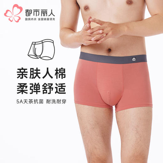 都市丽人都市锋尚内裤简约基础平角裤40S人棉男士内裤FKTCF1 商品图0