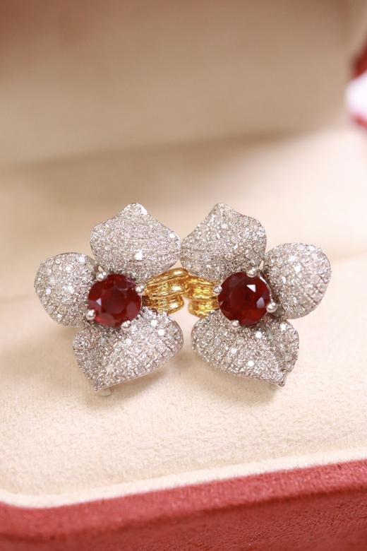 1.63ct 红宝石耳钉 商品图2