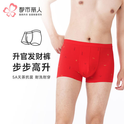 都市丽人都市锋尚内裤日常休闲平角裤50S棉拉架男士内裤FKTCF8 商品图0