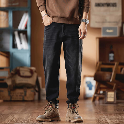 【新款DQ】大依优型大码小脚牛仔裤长裤男舒适休闲简约百搭加肥加大男装潮款 商品图2