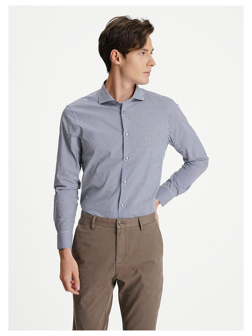 callisto蓝色意大利面料长袖衬衫 商品图3