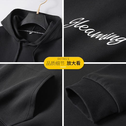 【新款DK】大依优型大码男装印花连帽卫衣长袖T恤加肥加大胖子上衣男士打底T恤休闲帽衫 商品图1