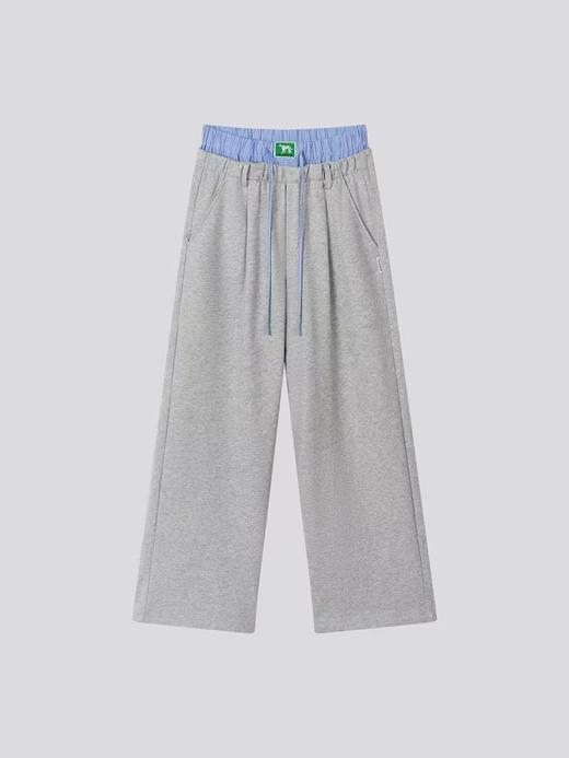 Mood Like Me/MCK2410/可爱双腰头撞色拼接休闲阔腿裤 商品图3