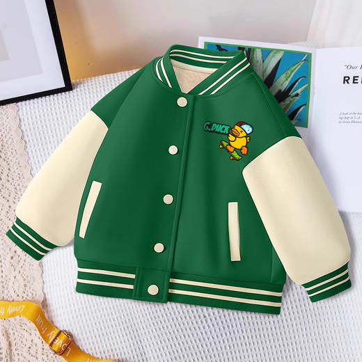 小黄鸭儿童外套2024年秋冬款加绒立领棒球服中小童夹克衫洋气潮牌 商品图9