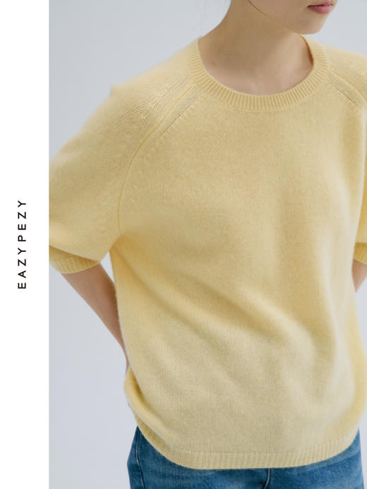 24AW 棉花糖圆领纯羊绒短袖 商品图2
