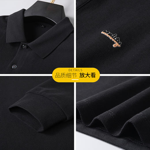 【100%棉】【新款DK】大依优型大码长袖Polo衫翻领纯棉男士加肥加大休闲大码男装宽松长袖体恤上衣 商品图4