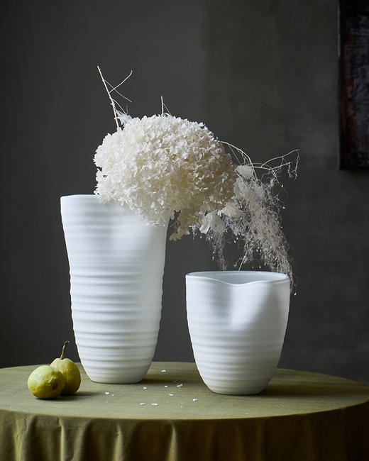 创意大口手工哑光直筒玻璃透明花瓶居家客厅电视柜酒店软装装饰瓶 商品图7