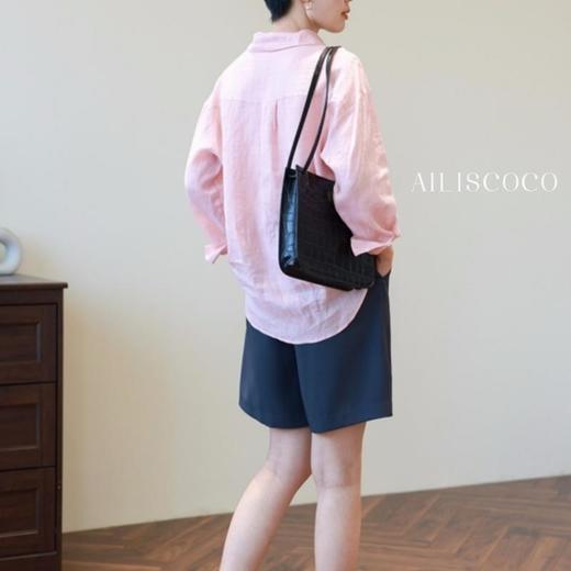 【法式翻领棉麻衬衫】版型松弛有度 精选优质面料 时髦百搭 通勤刷街均可 商品图7