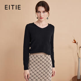 EITIE爱特爱秋季新款羊毛羊绒舒适保暖打底百搭针织衫D2401409