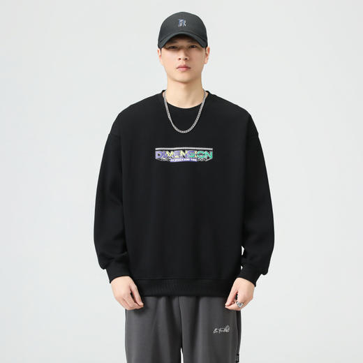 【Q】【新款DQ】大依优型大码圆领卫衣男宽松休闲上衣胖子加肥加大男士潮流 商品图2