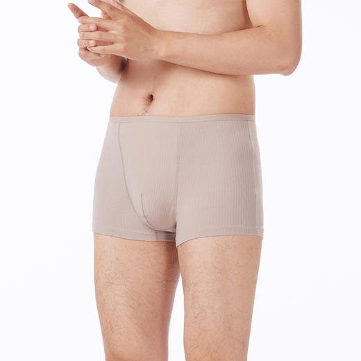 都市丽人都市锋尚内裤简约基础平角裤50S人棉罗纹抽针男士内裤FKTCE6 商品图2