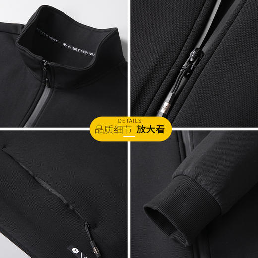 【新款DK】大依优型大码男装立领夹克加肥加大休闲夹克胖子宽松弹力运动外套上衣 商品图1