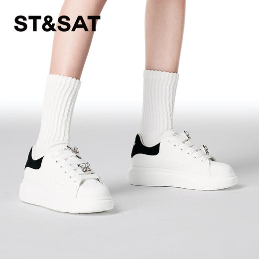 星期六闪烁蝴蝶厚底小白鞋SSC3112072 商品图1