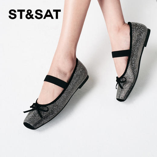 星期六细闪芭蕾风蝴蝶结玛丽珍SSC3111347 商品图0