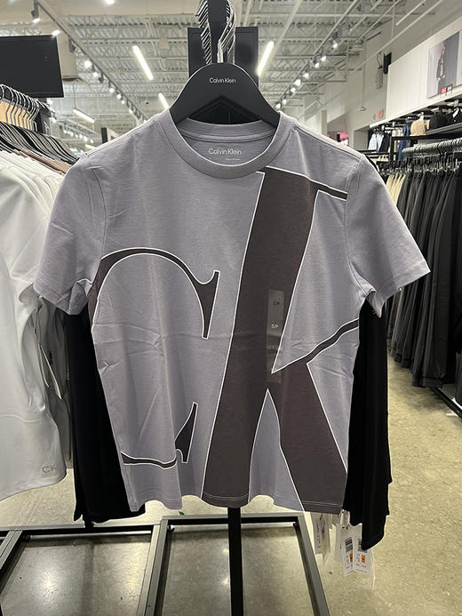 Calvin Klein/CK 女士夏季圆领大LOGO印花纯棉透气短袖T恤 商品图1