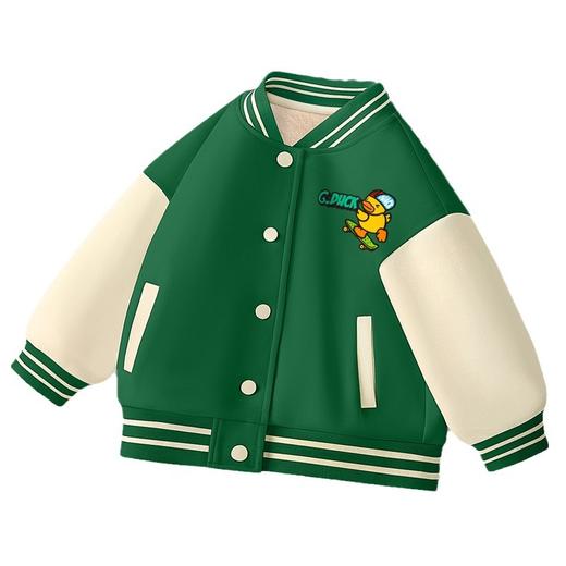 小黄鸭儿童外套2024年秋冬款加绒立领棒球服中小童夹克衫洋气潮牌 商品图4