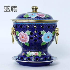 【推荐】鼎铜匠人景泰蓝珐琅纯铜单人火锅 （五色可选）