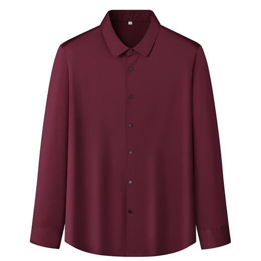 【新款DWP】大依优型大码弹力长袖衬衫翻领男装加肥加大体恤大号上衣胖子商务休闲 商品图0