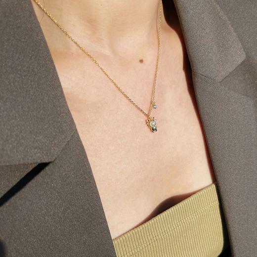 s925纯银牛动物牛气冲冲珍珠创意项链 商品图4