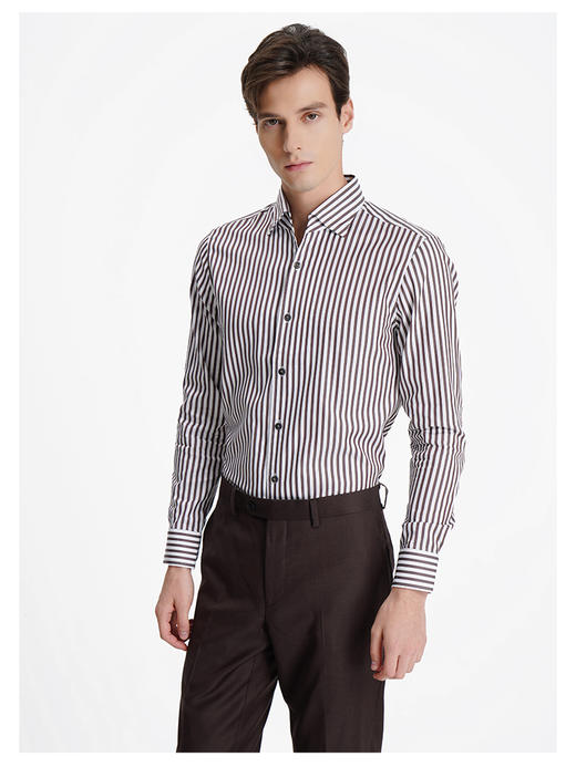 callisto咖啡色纯棉长袖衬衫 商品图2