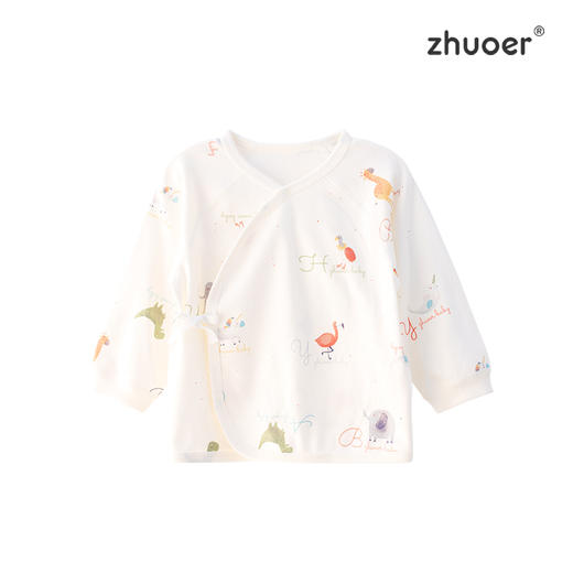 卓儿新生宝宝长袖和袍上衣绑带家居服适合0-6个月 商品图0