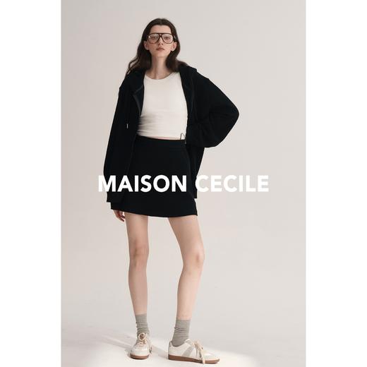 MAISON CECILE四色/颗粒感羊毛A字显比例半身裙 商品图1
