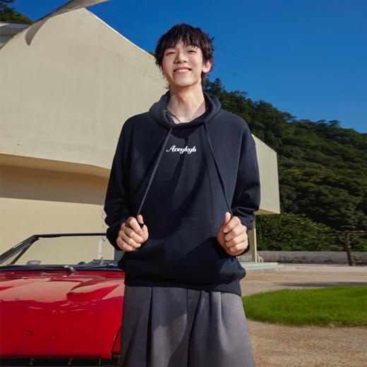 YKYB情侣连帽卫衣秋季新款百搭简约宽松帽衫上衣 商品图2