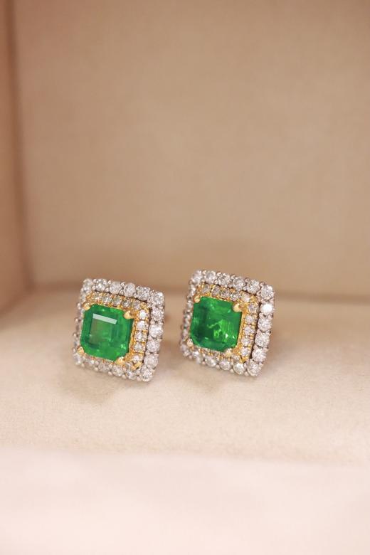 1.13ct 祖母绿耳钉 商品图5