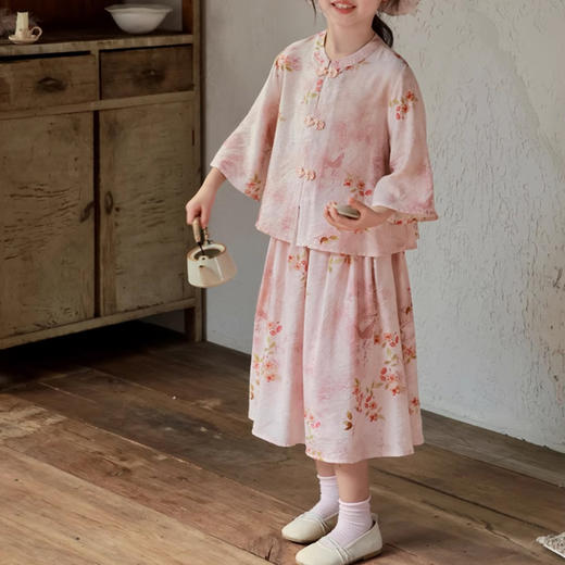 裁缝学苑TQ120女童套装上衣半裙夏季新中式国风两件套装纸样儿童版型 商品图1