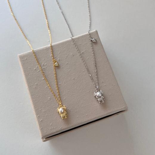 s925纯银牛动物牛气冲冲珍珠创意项链 商品图2