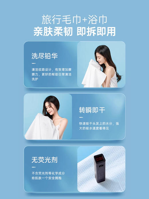 舒小朵一次性毛巾浴巾套装 商品图3