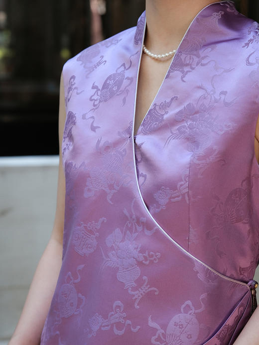 微瑕秒杀/盛唐牡丹 |吉祥八宝花锦缎马甲(不夹棉) 商品图1