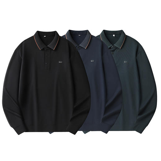 【DWP】大依优型大码长袖Polo衫翻领男装加肥加大体恤大号上衣胖子 商品图3
