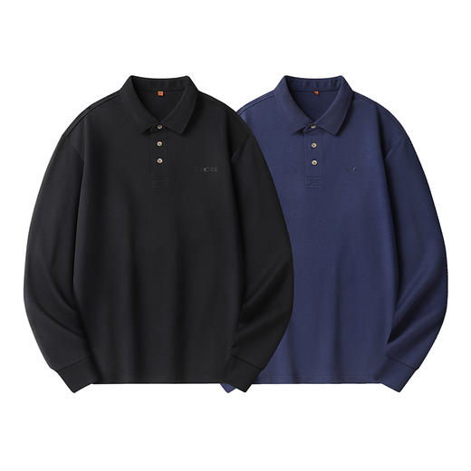 【新款DWP】大依优型大码长袖Polo衫翻领男装加肥加大体恤大号上衣胖子 商品图1