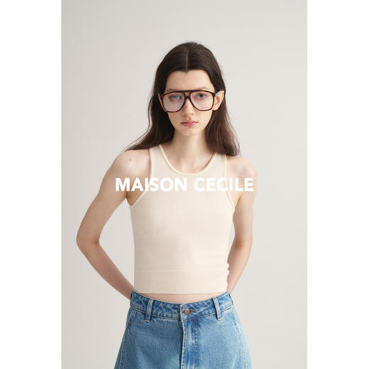 MAISON CECILE 羊绒羊毛卷边显瘦针织背心 商品图2