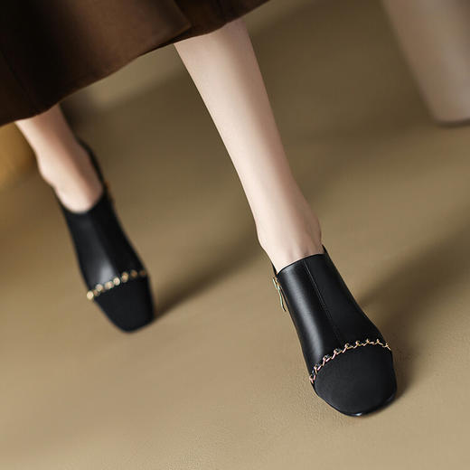 【预售5天】拼色深口单鞋，方头粗跟高跟鞋HCYYHD&3295 商品图2