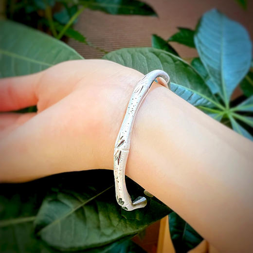 竹梦悠然银手镯 商品图2