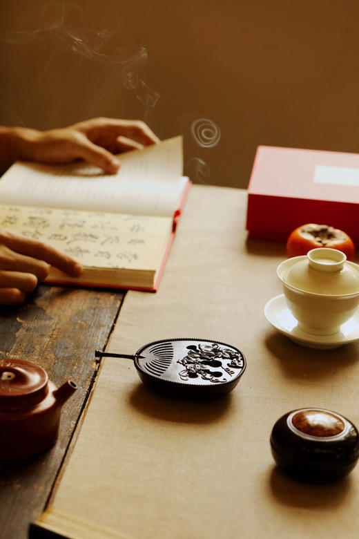 【青山特惠】紫光檀【福禄宝扇】香炉礼盒 b43 商品图6