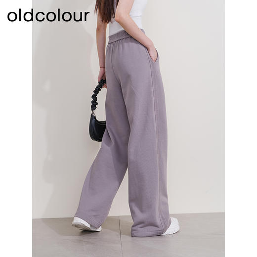 oldcolour冬季新款简约通勤高腰直筒运动宽松阔腿休闲裤P410703A1 商品图4