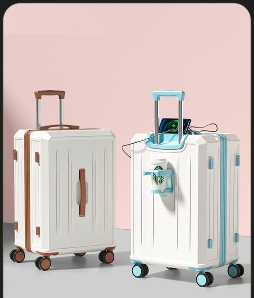 【新款多功能行李箱】26寸大容量旅行箱登机箱 高颜值拉杆箱密码皮箱子 国庆出游必备新年春节出行 商品图0