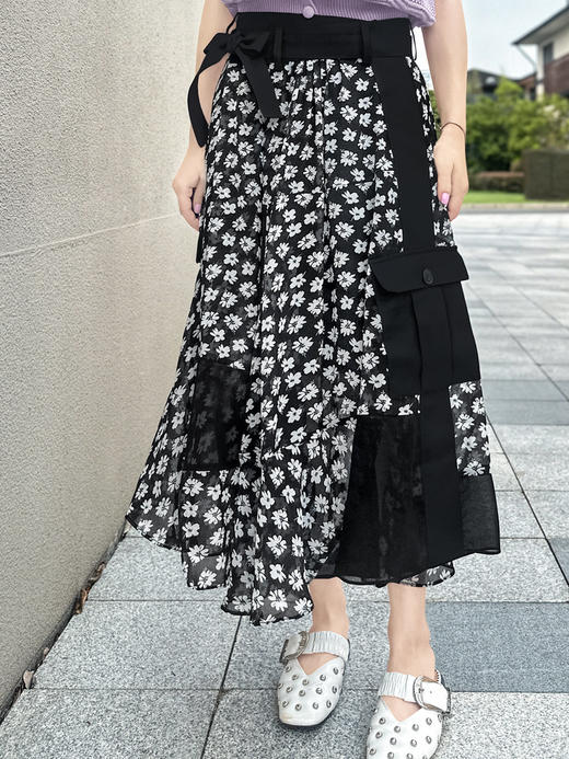 TYNVIE 插袋装饰雪纺裹身裙 商品图1