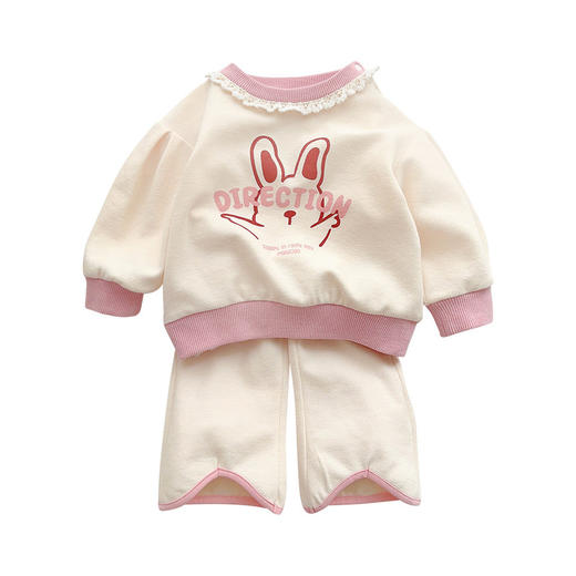 【ins甜美小兔宝宝卫衣长裤套装】2024春秋儿童外出服a类女小童两件套 商品图4