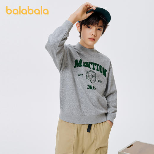 巴拉巴拉童装男童卫衣儿童秋冬新款中大童上衣加绒女童圆领潮 商品图2