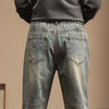 【新款DQ】大依优型大码松紧腰直筒牛仔裤长裤男舒适休闲简约百搭加肥加大男装潮款 商品缩略图5