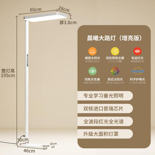 【渠道专属】大满贯晨曦落地大路灯带触屏感应进口普瑞芯片全光谱护眼光源 商品图2
