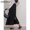 oldcolour欧珂2023冬季新款时尚A字纯色高腰长裙女P420602A1 商品缩略图4